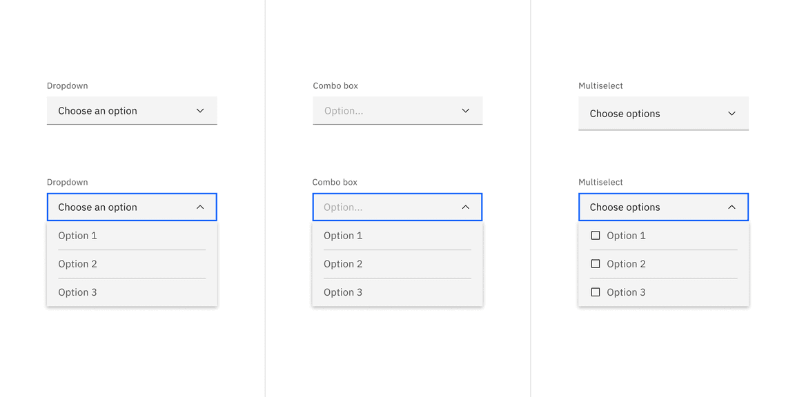 Default dropdown variant examples