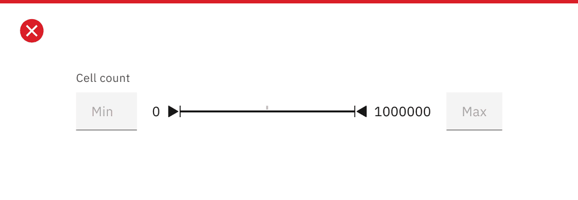 Do not use in ranges that result in non-discrete large increments.